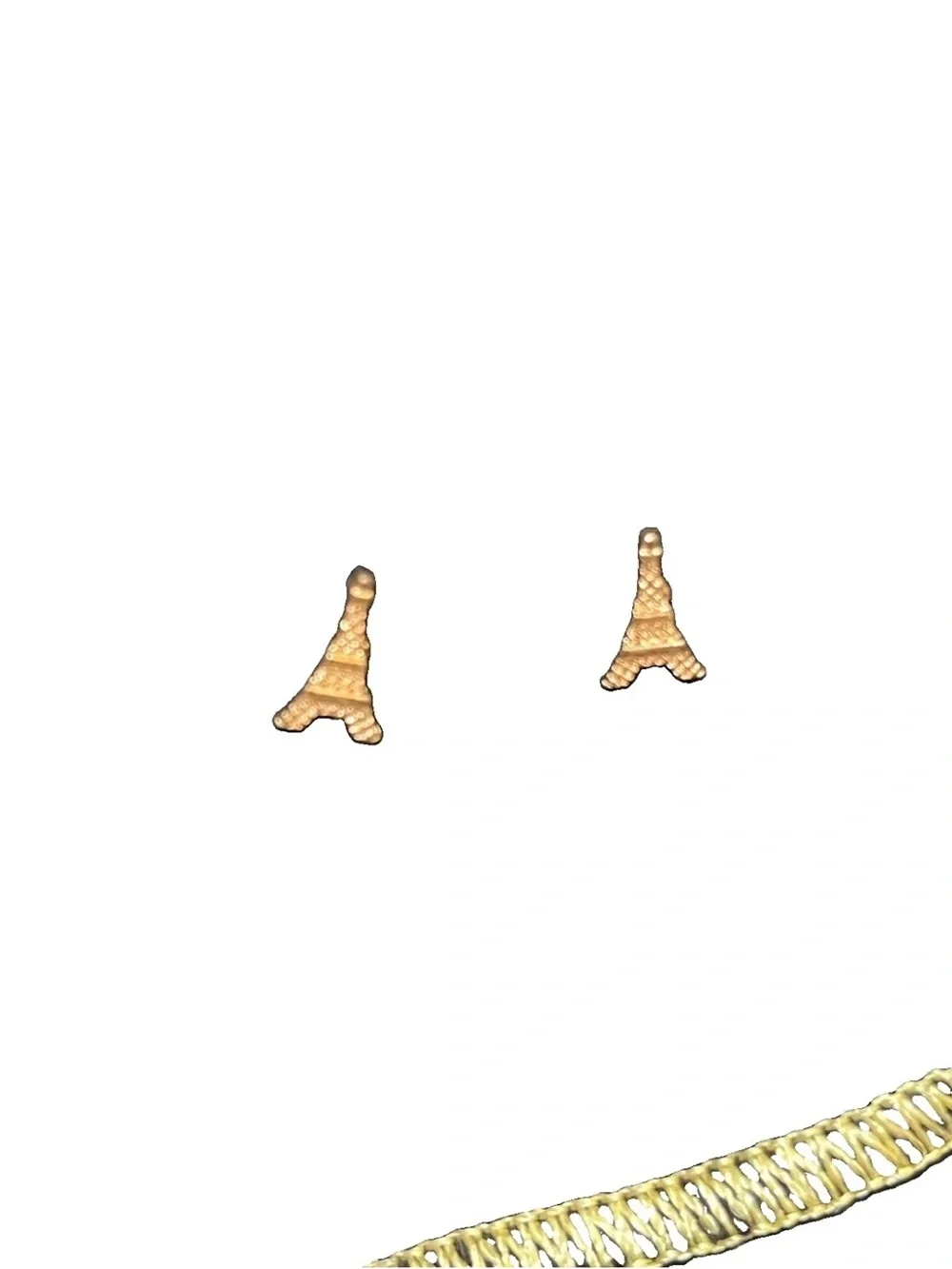 Child Size Sm Rose Gold Tone Eiffel Tower Stud Parisian Earrings Minimalist